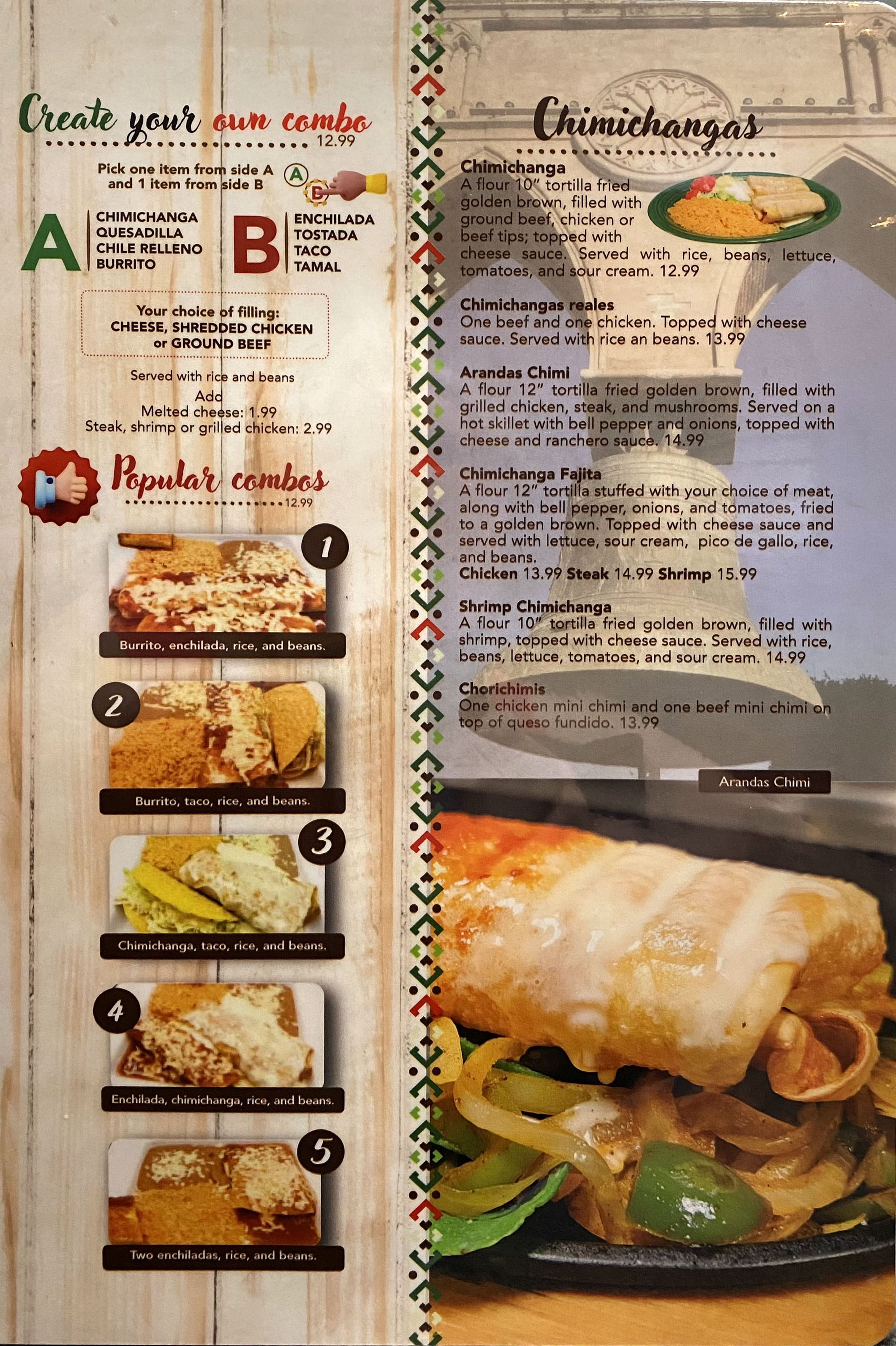 Arandas menu